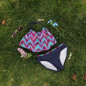 Ruffle Halter Top Kids 2 Piece Bikini Set